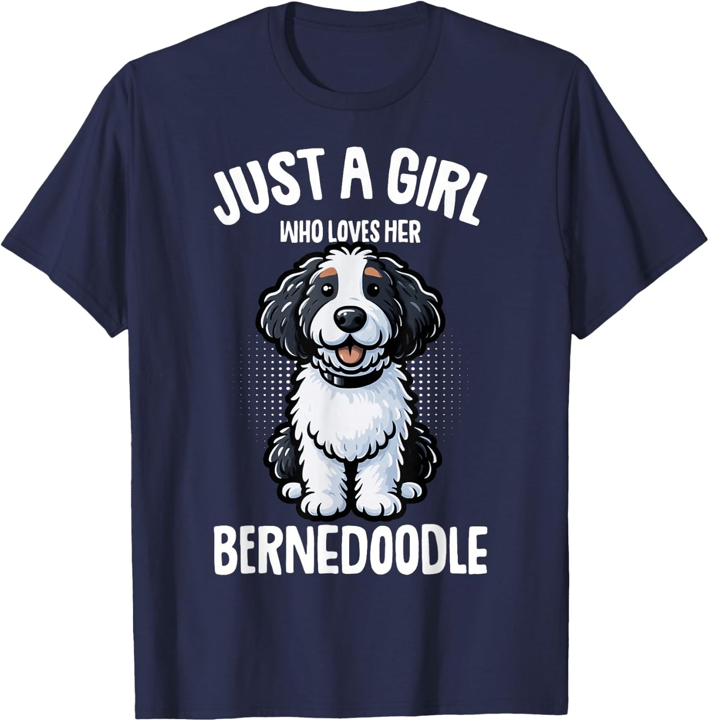 Just a Girl Who Loves Her Bernedoodle Dog Kids T-Shirt - T-Shirt | Navy