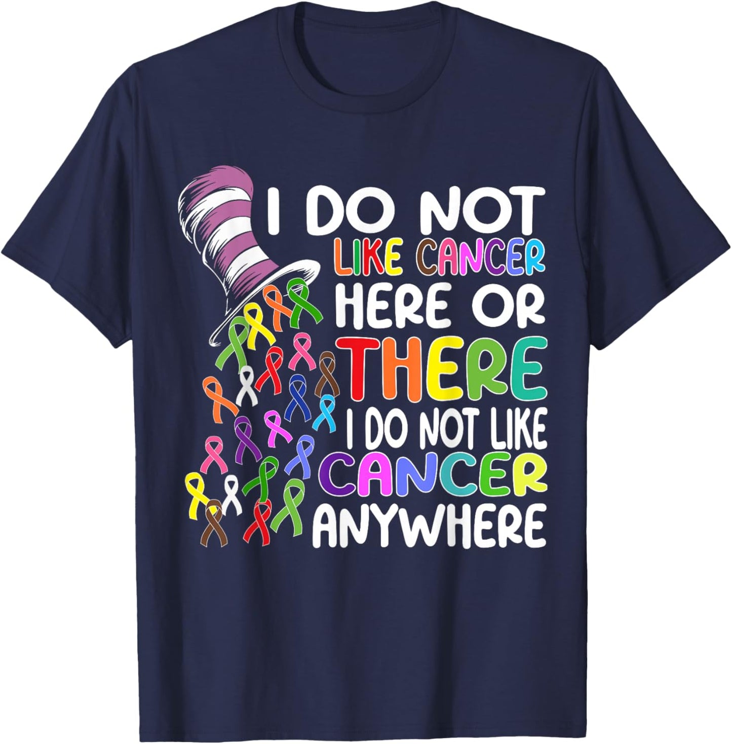 I Do Not Like Cancer Here Or There I Do Not Like Cancer T-Shirt - T-Shirt | Navy