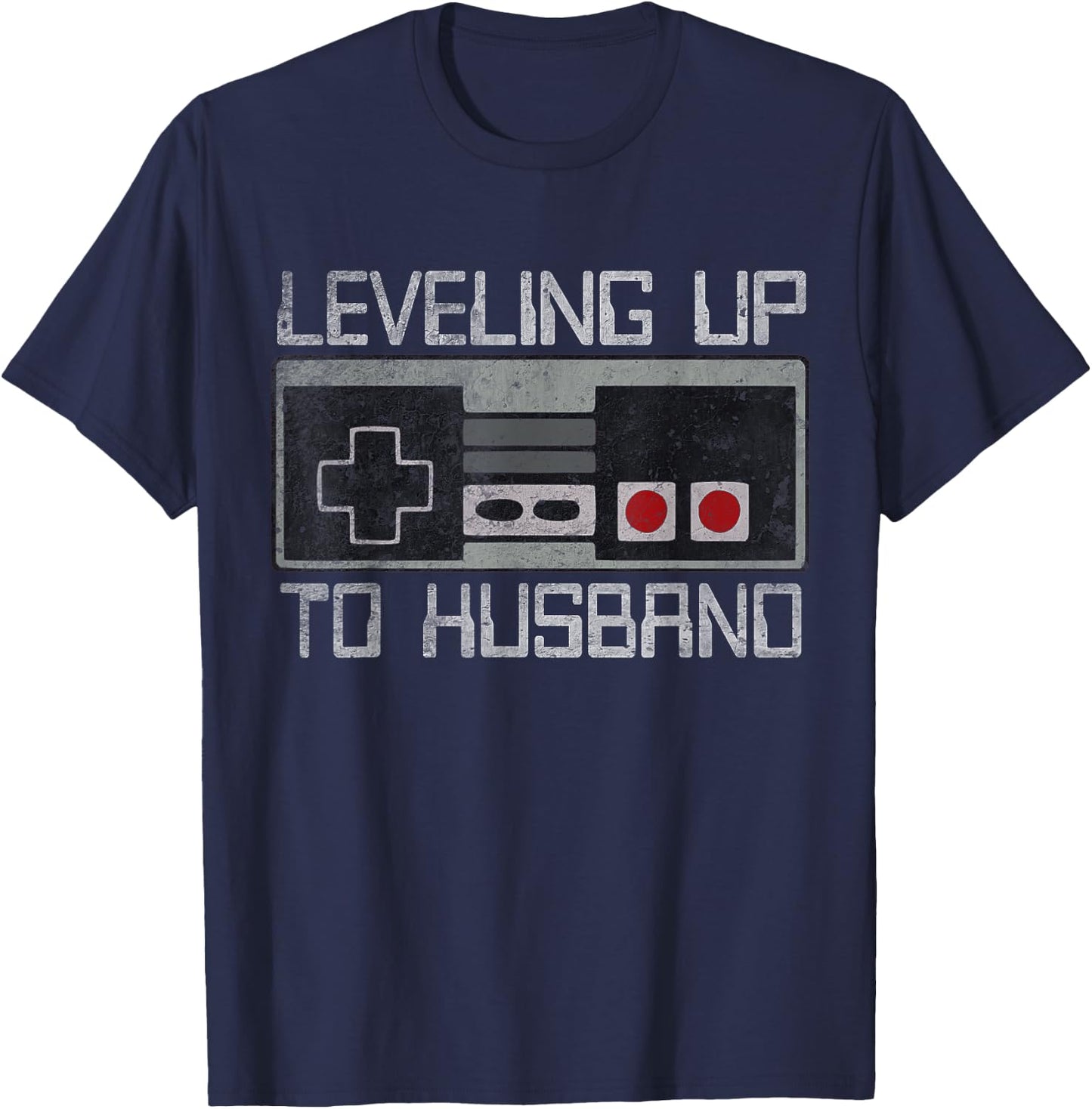Bachelor Party Leveling Up to Husband Gamer Groom To Be T-Shirt - T-Shirt | Navy