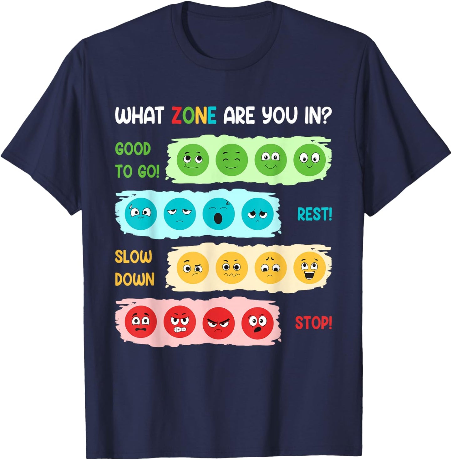 Zone Of Regulation School Counselor Gift Mental Health T-Shirt - T-Shirt | Navy