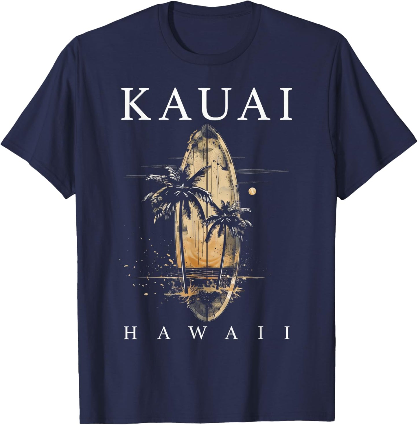 Kauai Hawaii Surf Hawaiian Vintage Surfing Surfer T-Shirt - T-Shirt | Navy