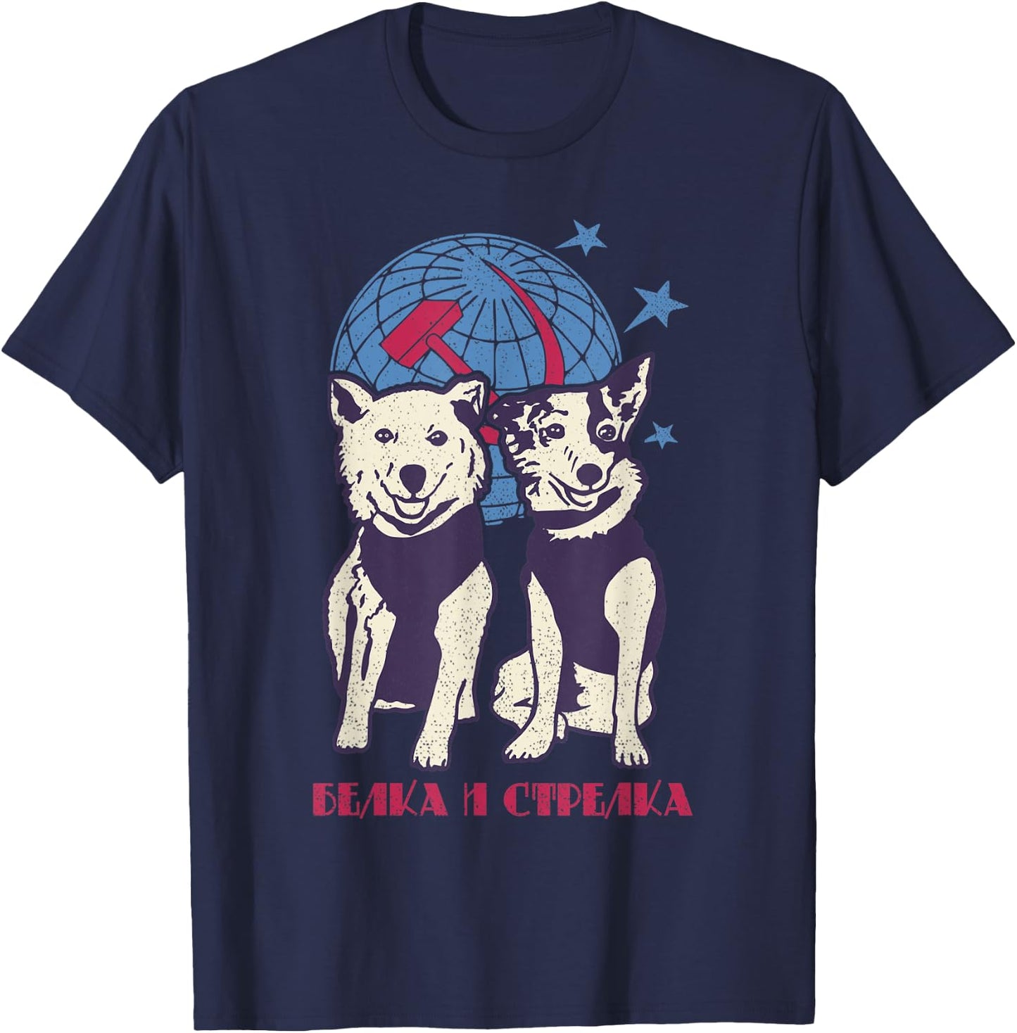 Laika Sputnik Space Dog Space Travel USSR Women T-Shirt - T-Shirt | Navy