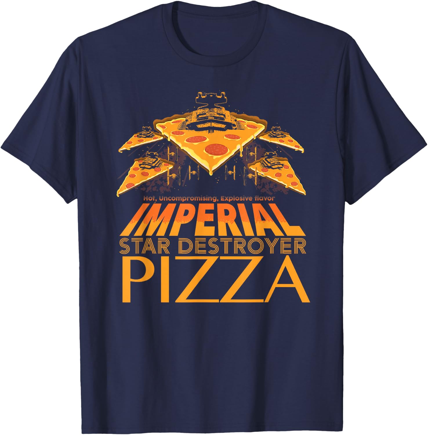 Star Wars Imperial Star Destroyer Pizza T-Shirt - T-Shirt | Navy