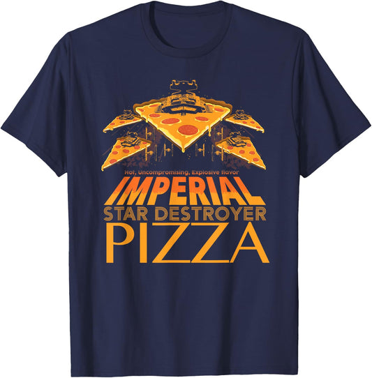 Star Wars Imperial Star Destroyer Pizza T-Shirt - T-Shirt | Navy
