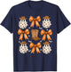 Coquette Bow Ghost Cowboy Western Spooky Season Halloween T-Shirt - T-Shirt | Navy