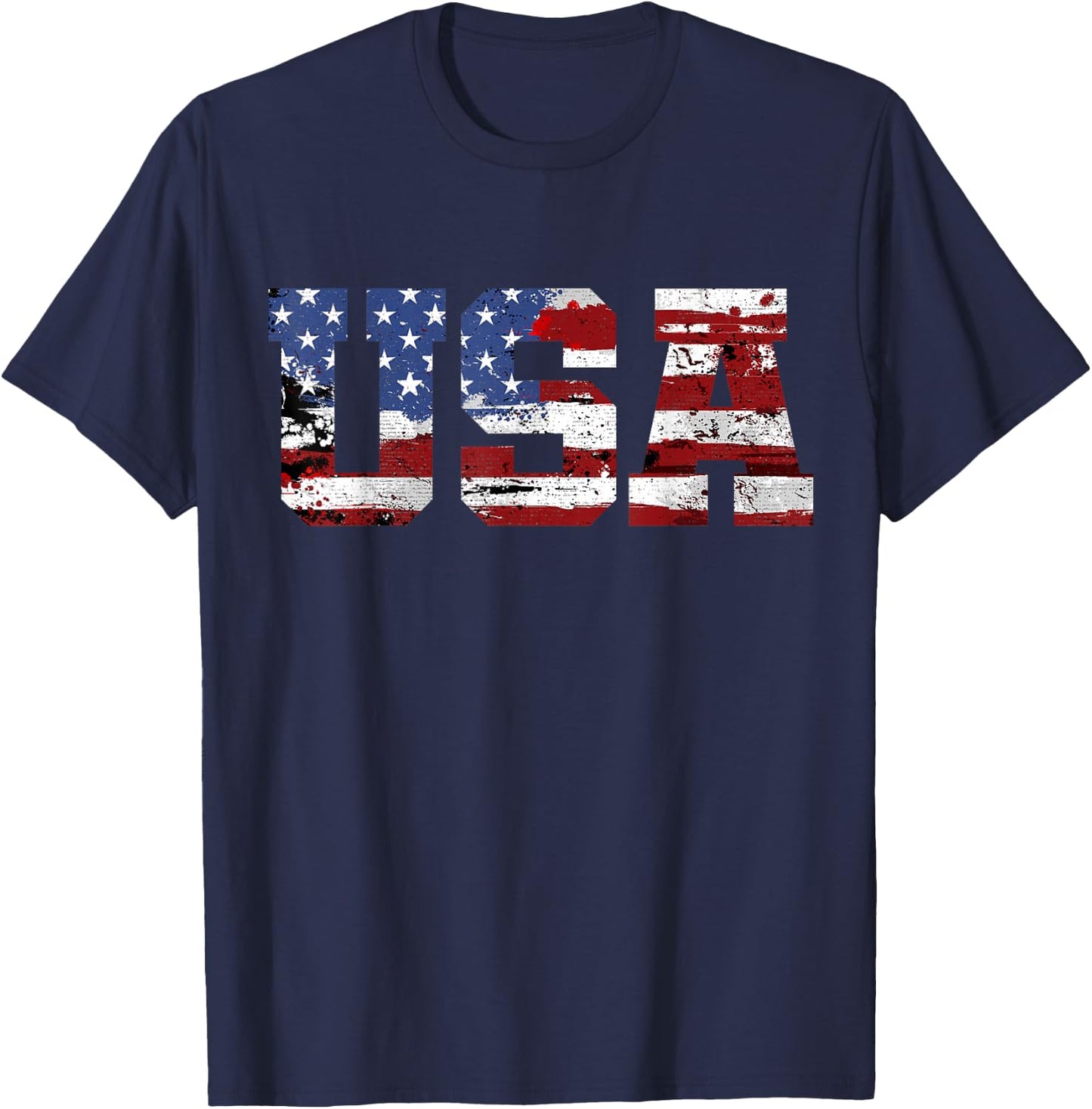 American Flag USA United States of America US 4th of July T-Shirt - T-Shirt | Navy