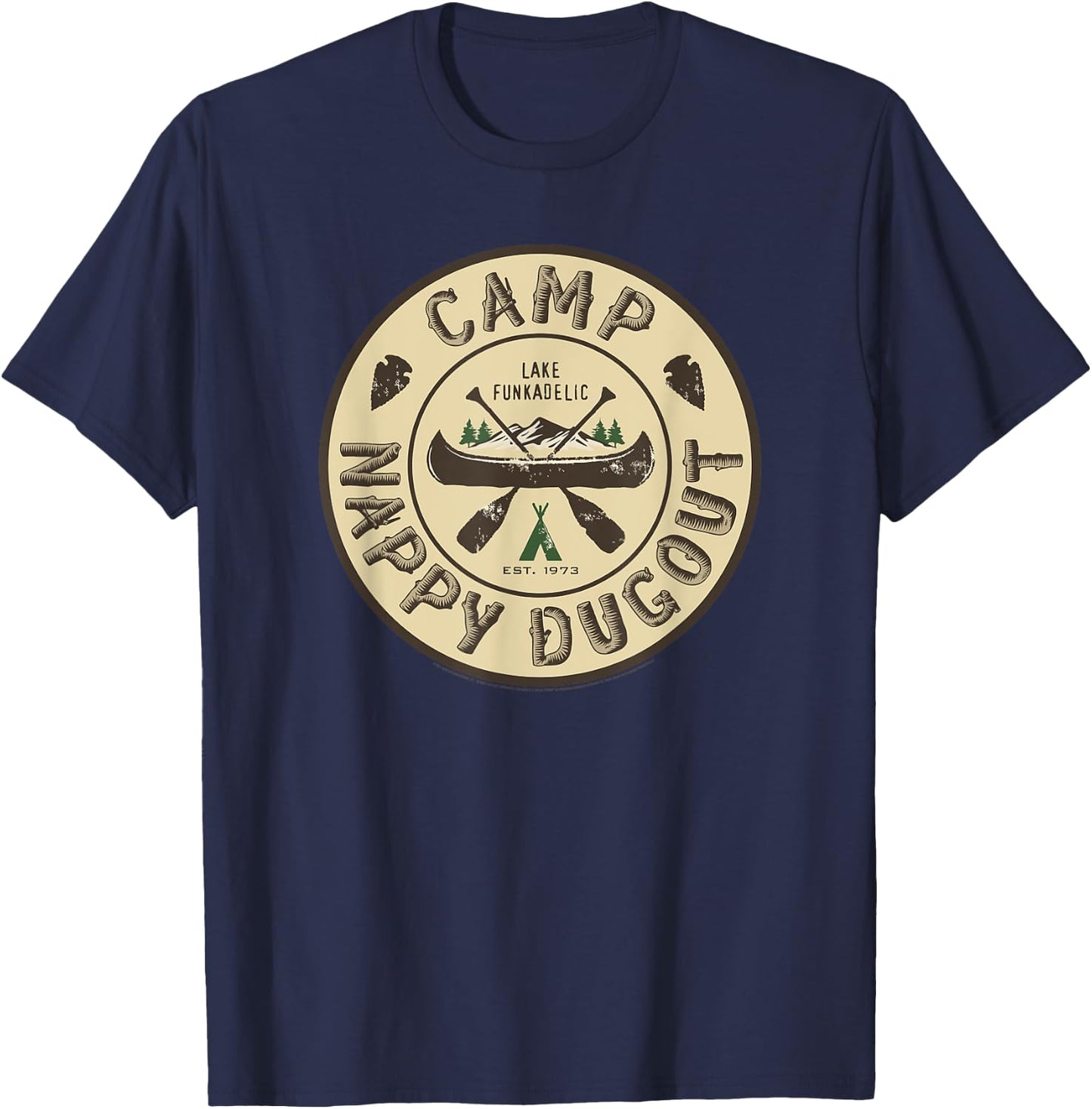 George Clinton Camp Nappy Dugout Lake Funkadelic Circle Logo T-Shirt - T-Shirt | Navy