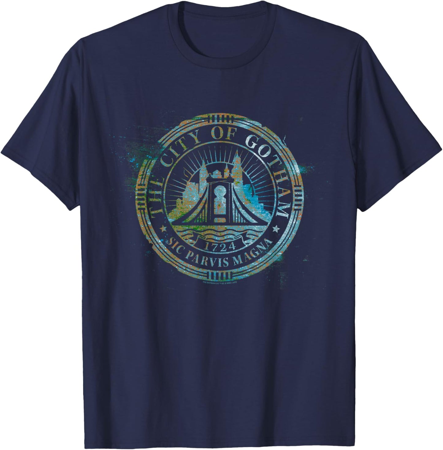 The Batman City of Gotham T-Shirt - T-Shirt | Navy