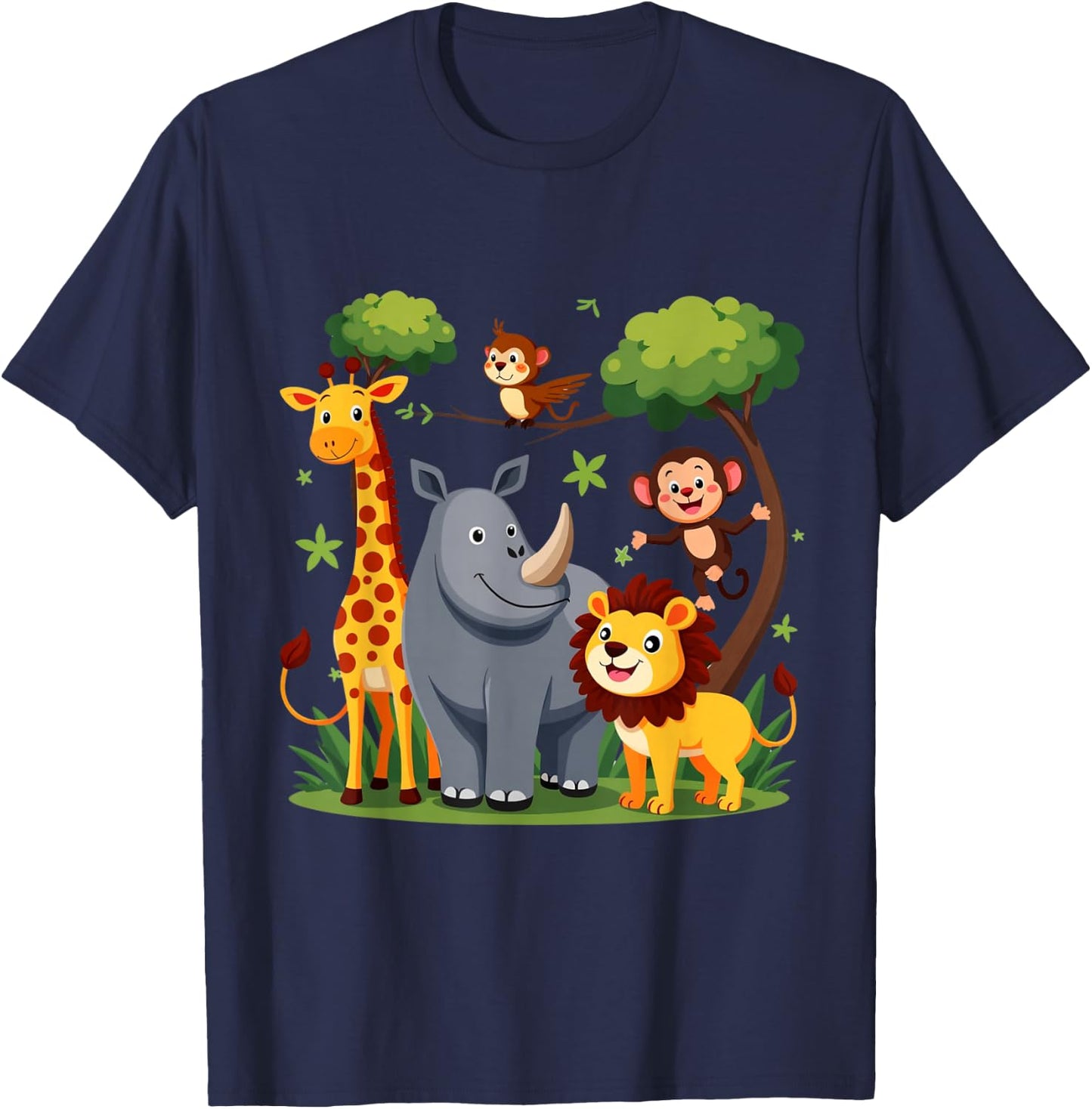 Forest Animals Jungle Animal Idea for Kids & Animal Themed T-Shirt - T-Shirt | Navy