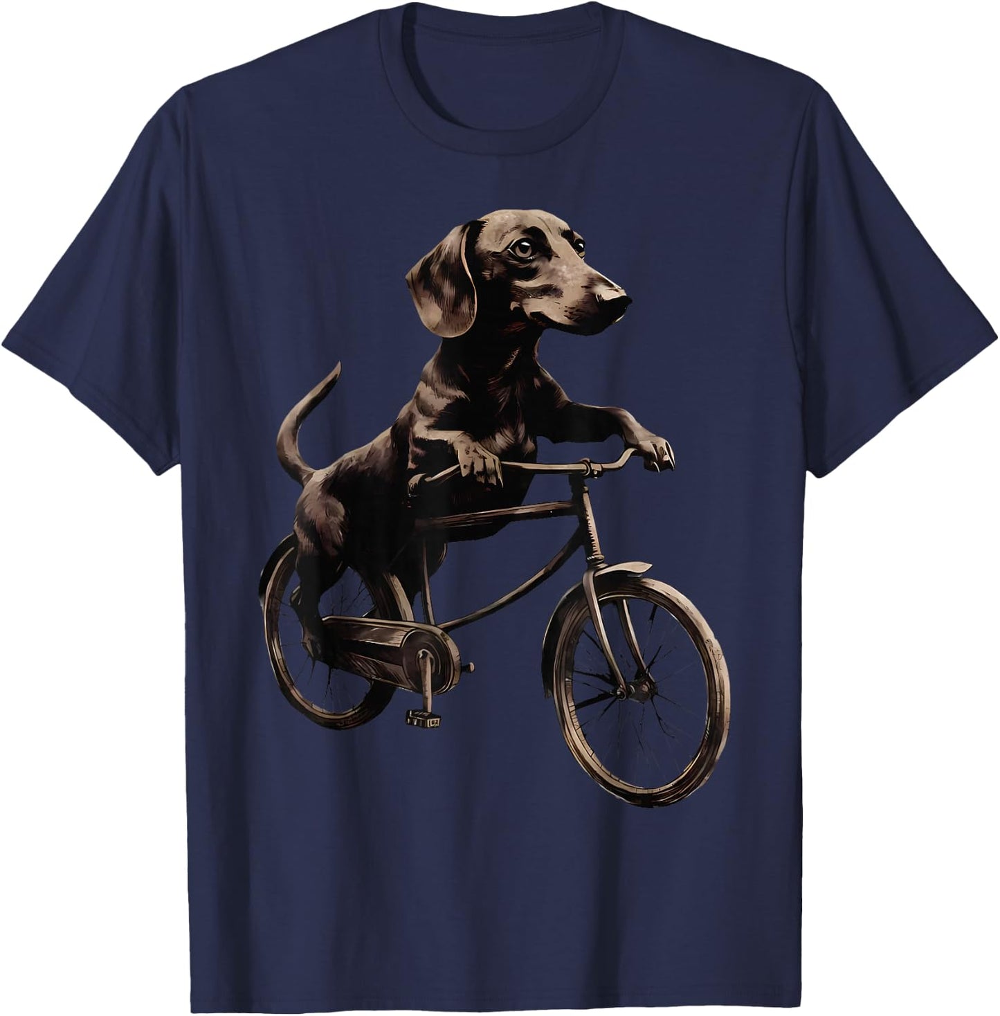 Dachshund Riding A Bike Bicycle Cycling Dachshund Dog Lover Women Kids T-Shirt - T-Shirt | Navy