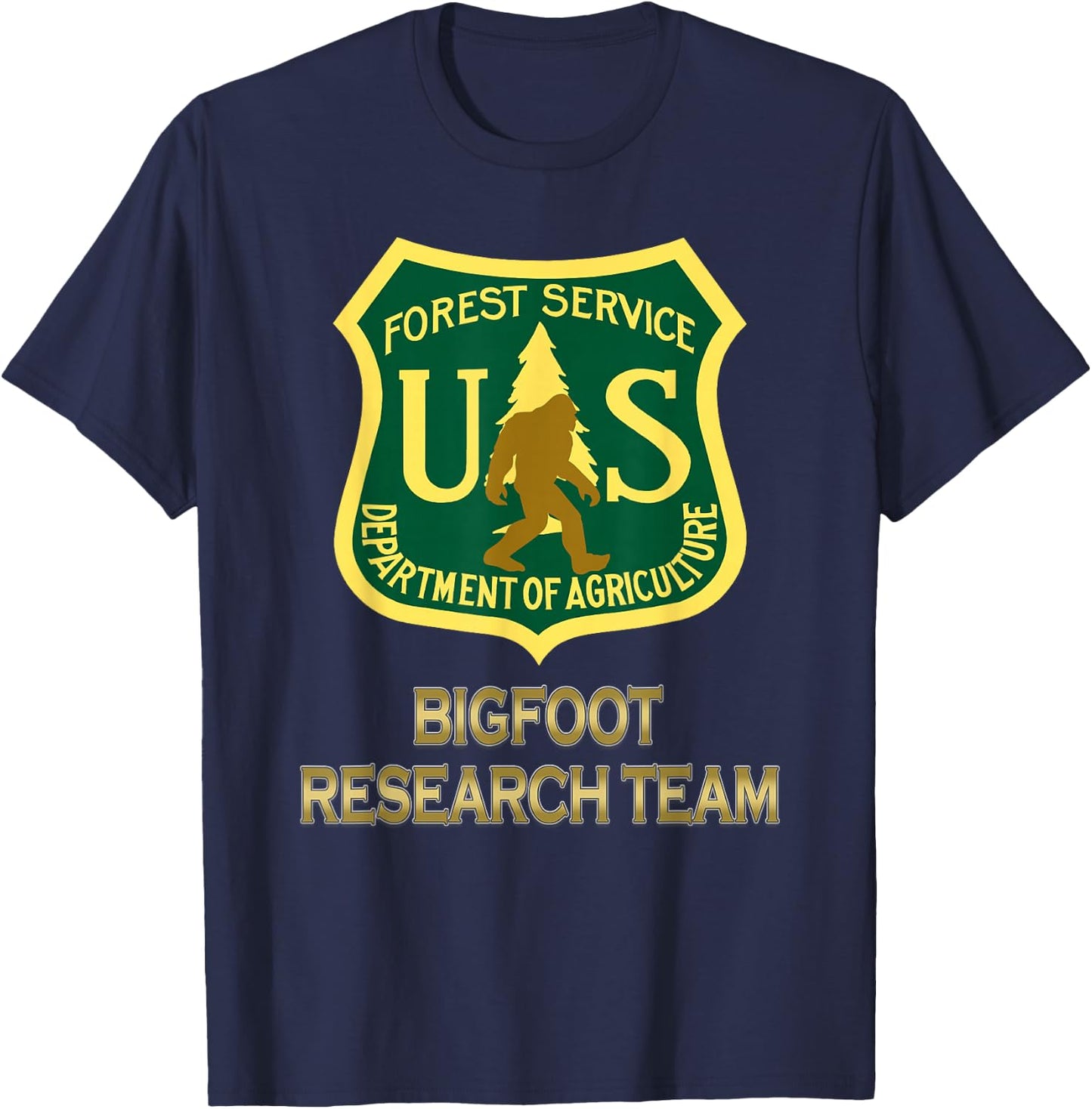 Bigfoot Research Team Funny T-Shirt - T-Shirt | Navy
