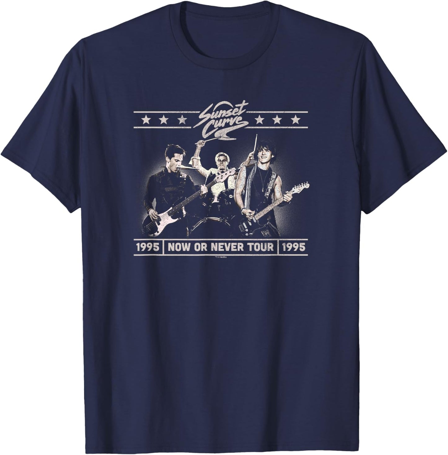 Julie And The Phantoms Now Or Never Tour Group Poster T-Shirt - T-Shirt | Navy