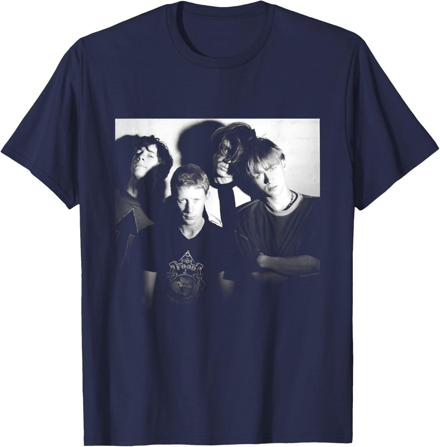 Blur Band Portrait By Simon Fowler T-Shirt - T-Shirt | Navy