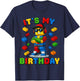 Cute It's My Birthday Building Kids Birthday Boy Party T-Shirt - T-Shirt | Navy