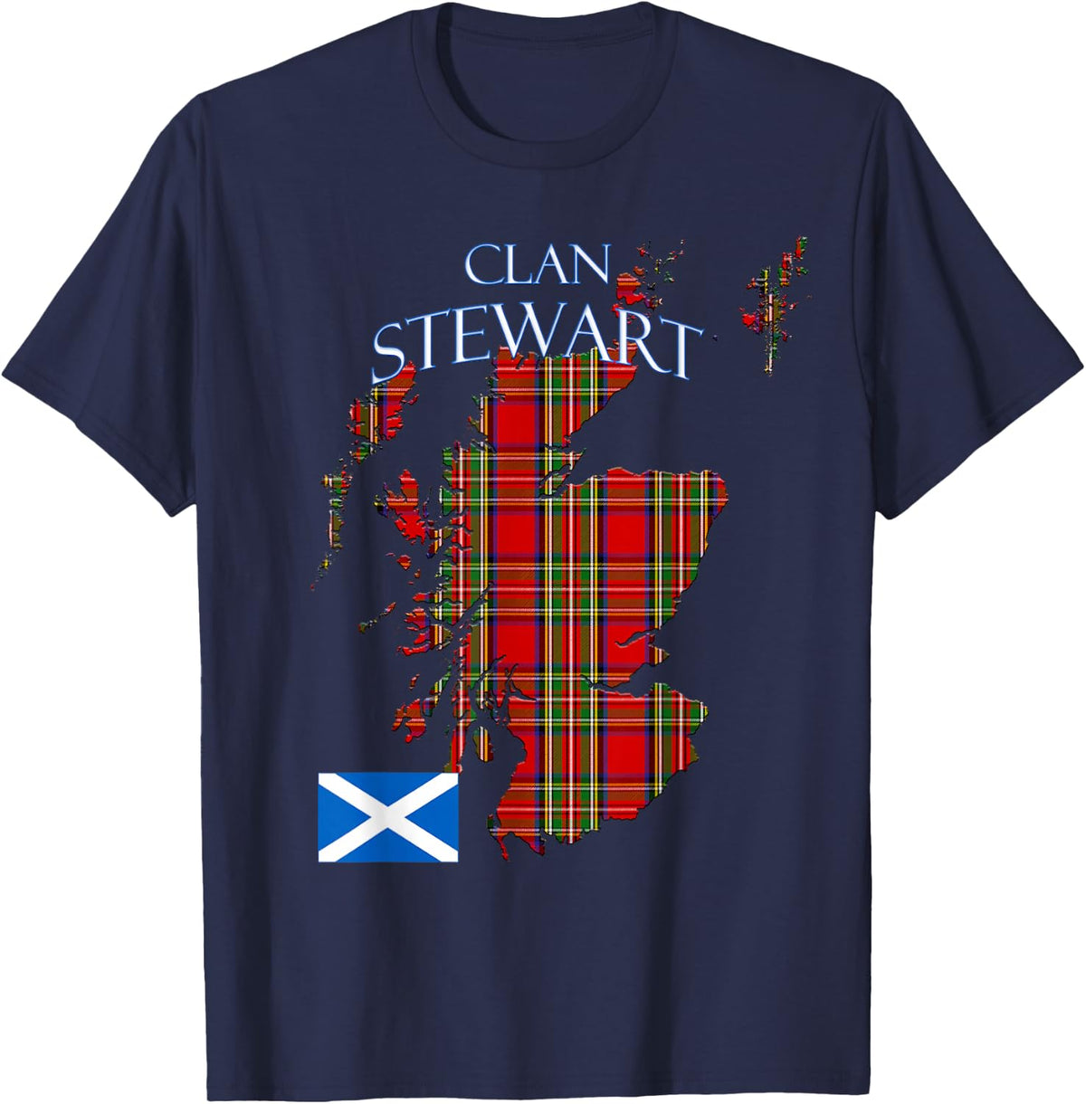 Stewart Scottish Clan Tartan Scotland T-Shirt - T-Shirt | Navy