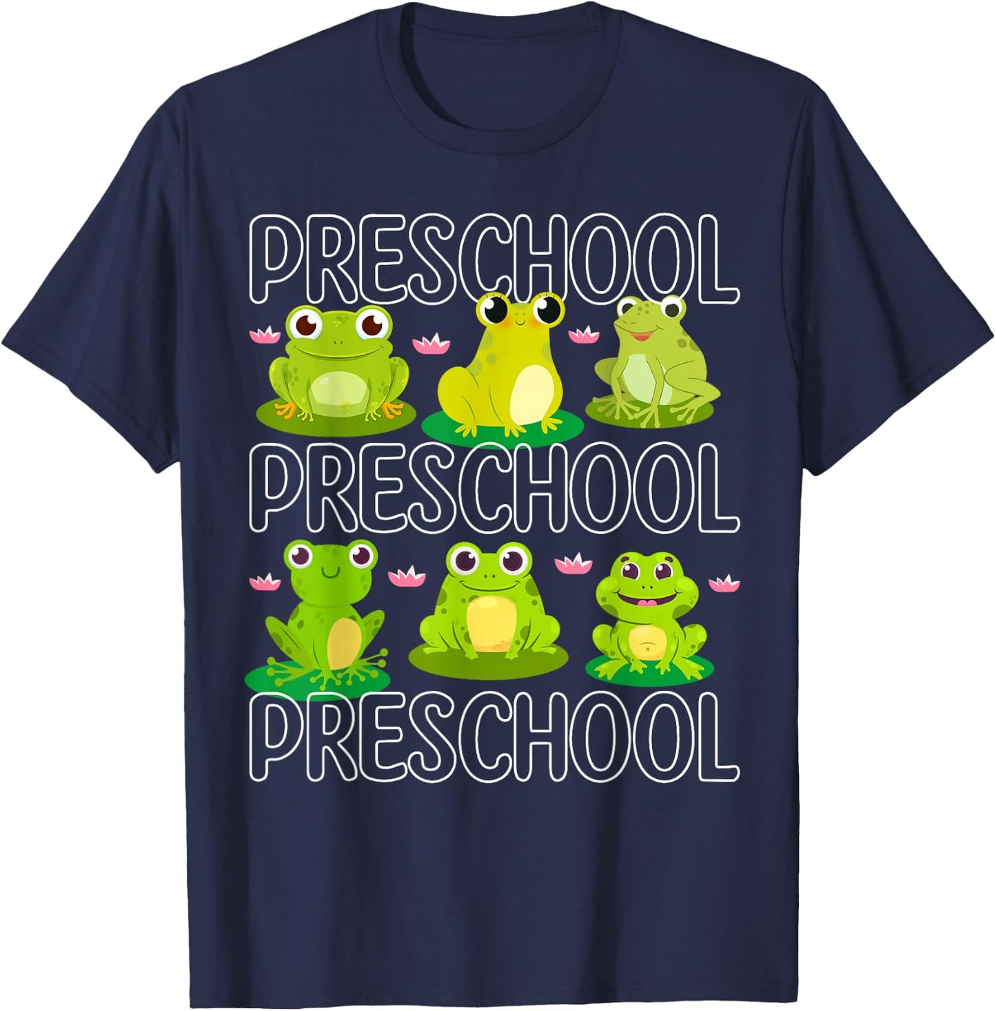 Preschool Teacher Frog Animal Lover Teaching Pre School T-Shirt - T-Shirt | Navy