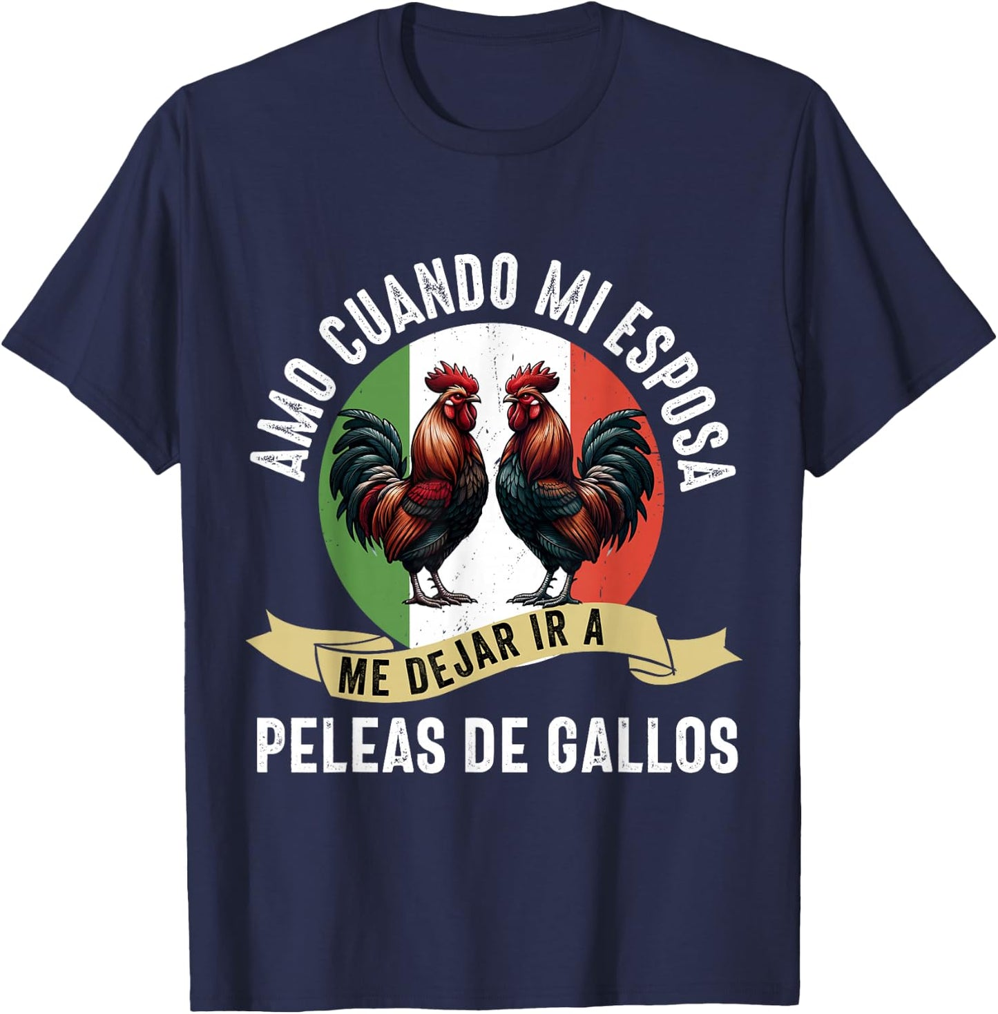 Gallero Mexicano Peleas Gallos Mexican Rooster T-Shirt - T-Shirt | Navy