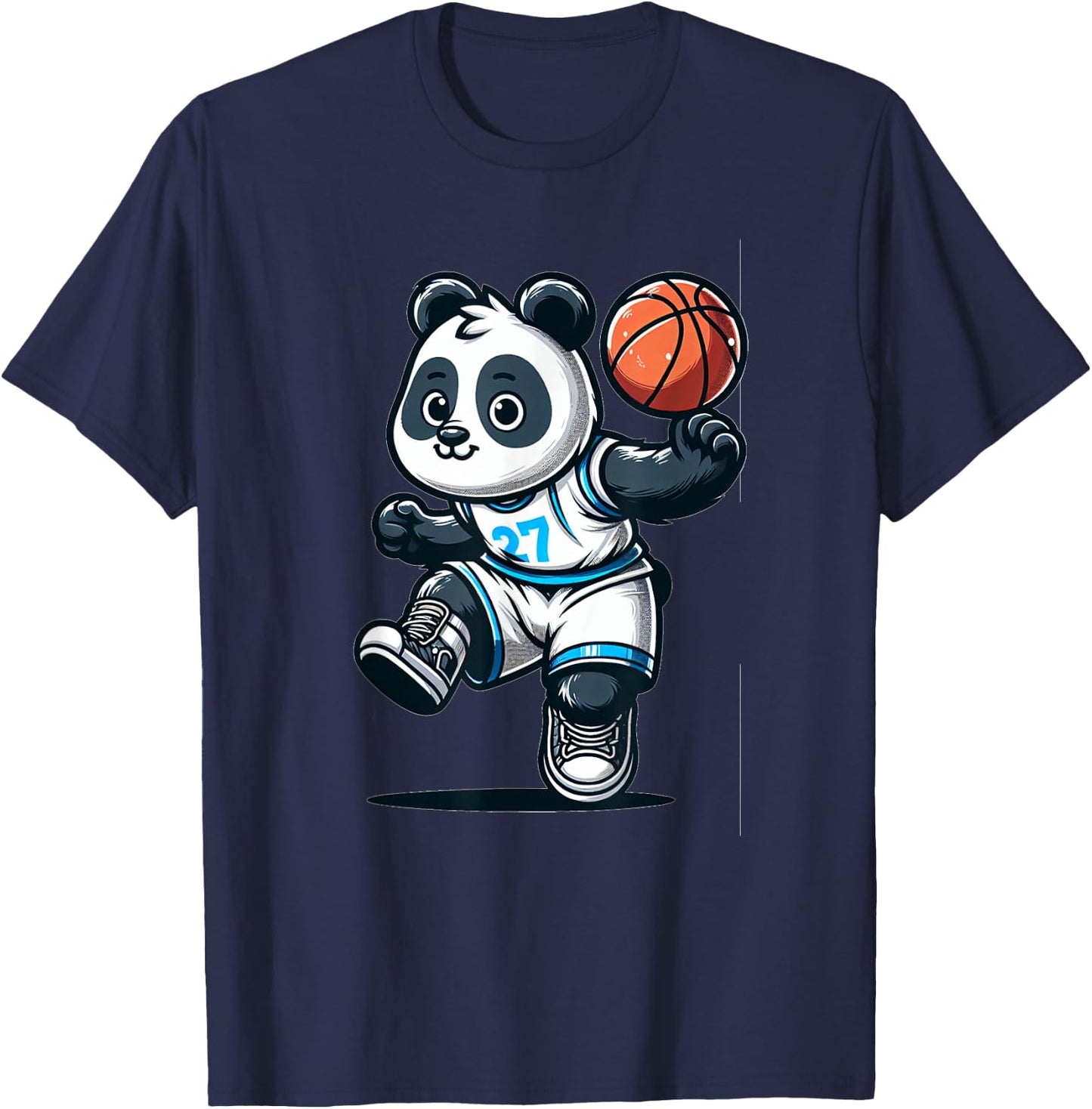 Cute Basketball Player Panda T-Shirt - T-Shirt | Navy