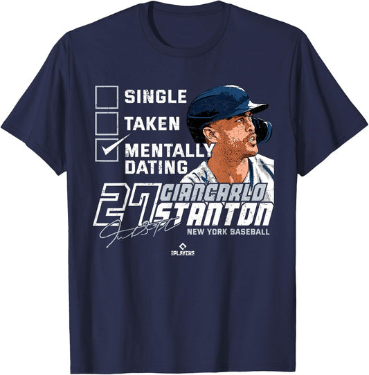 Mentally Dating Giancarlo Stanton New York MLBPA T-Shirt - T-Shirt | Navy