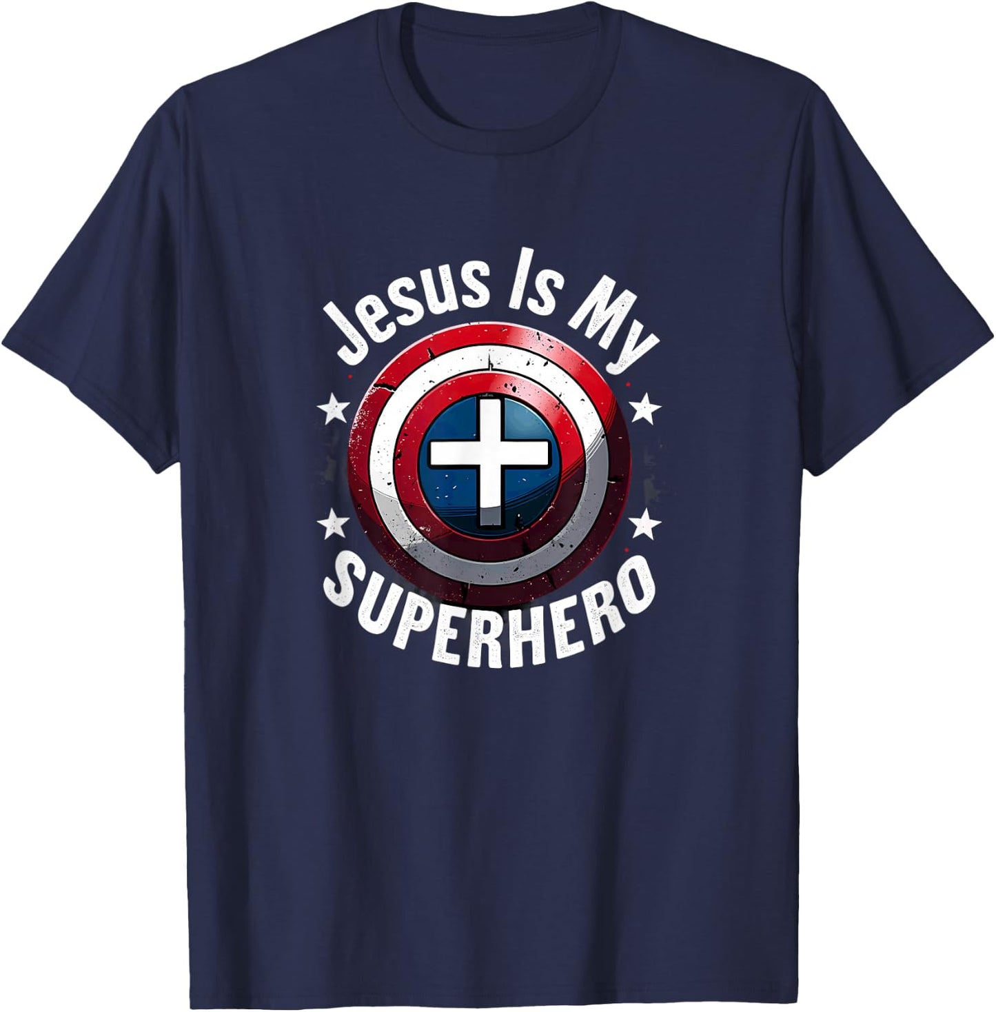 Jesus is My Superhero Christian T-Shirt - T-Shirt | Navy
