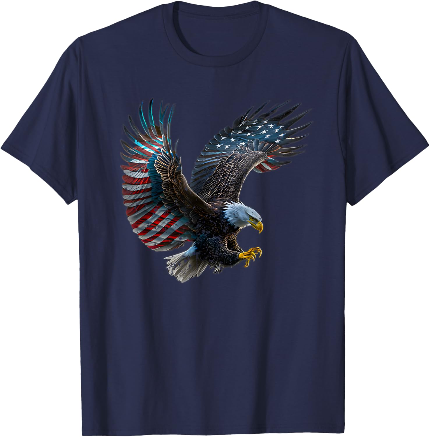 Patriotic Eagle 4th Of July USA American Flag Girls Kids Men T-Shirt - T-Shirt | Navy