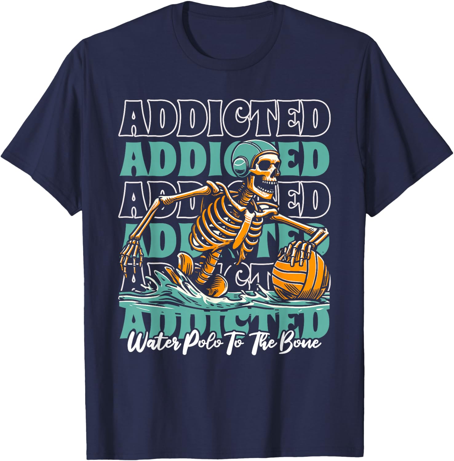 Player Skeleton - Waterpolo Sport Water Polo T-Shirt - T-Shirt | Navy