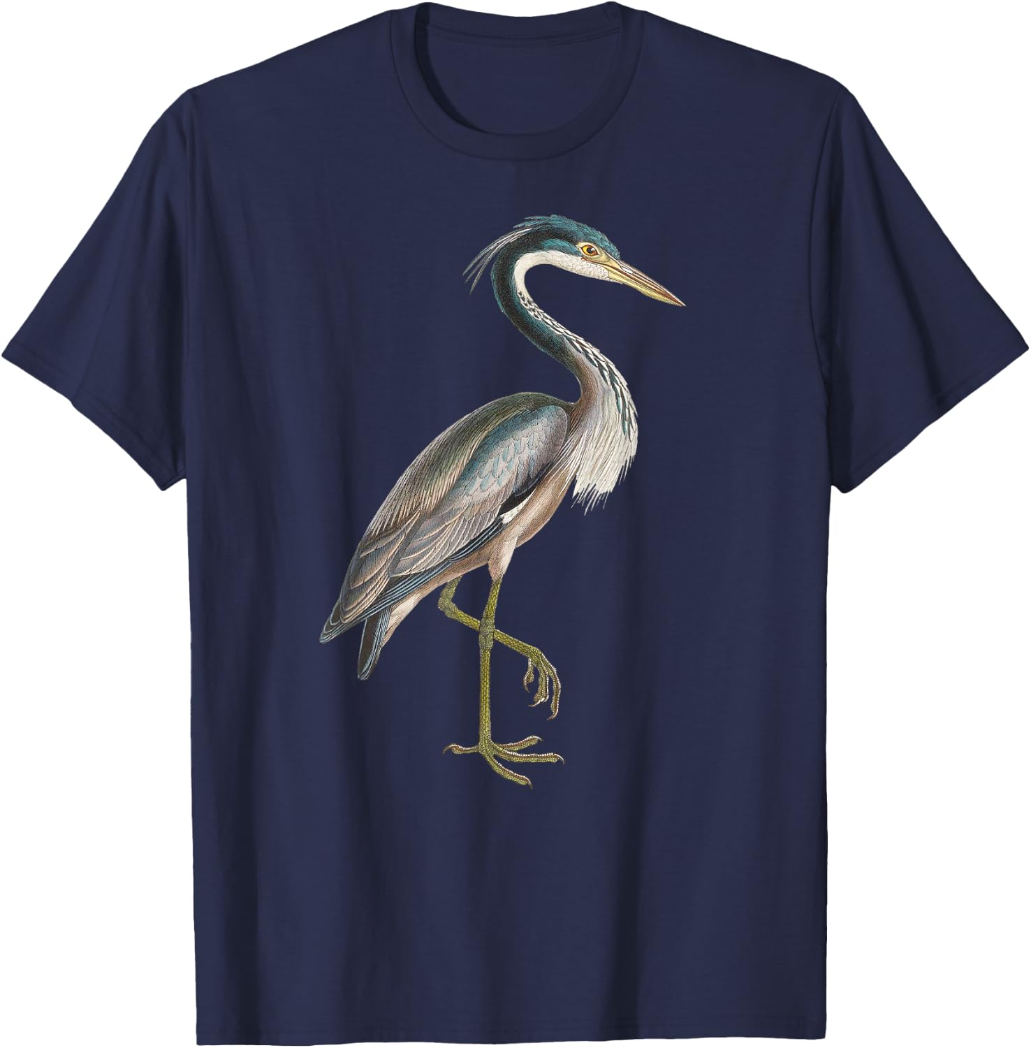 Heron Shirt Water Bird Lover Blue Heron coastal birds T-Shirt - T-Shirt | Navy