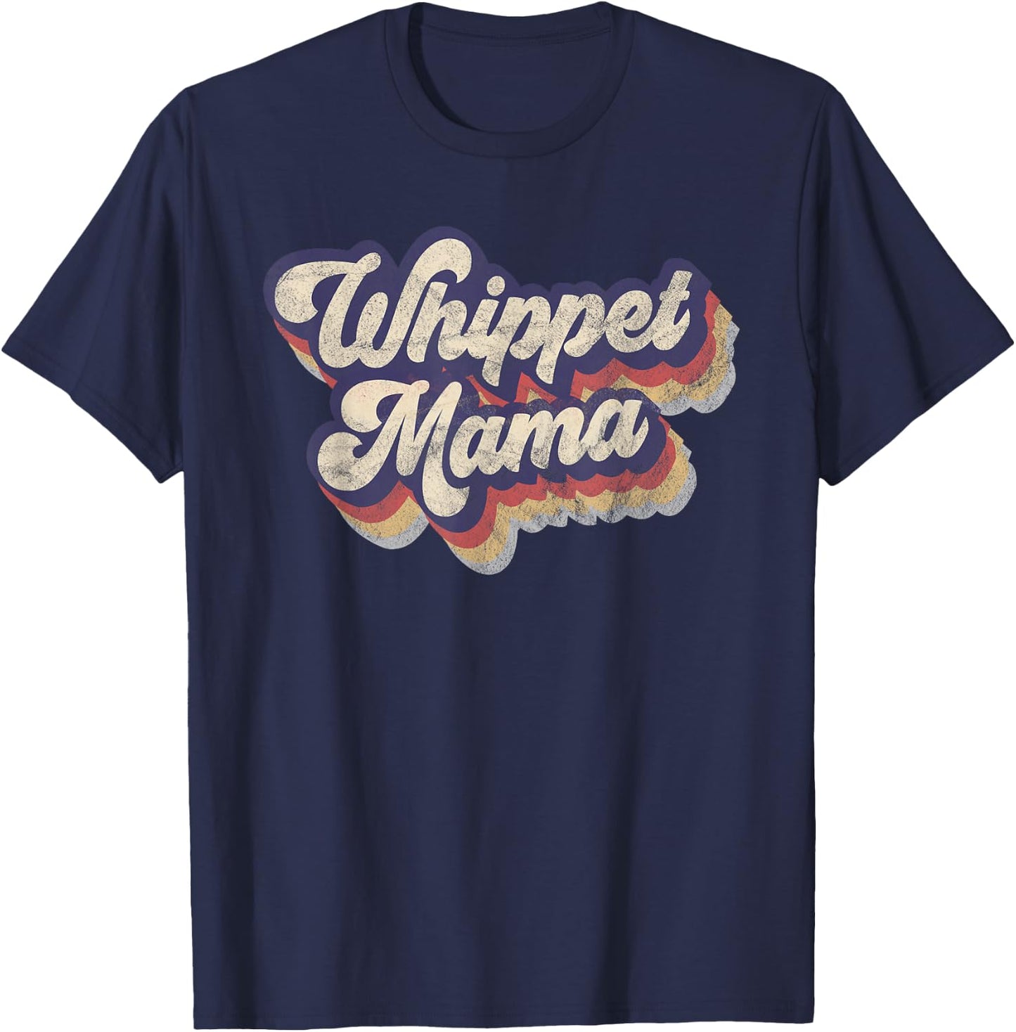 Whippet Mama Dog Lover Whippet Owner Whippet Mom Dad Vintage Women Kids T-Shirt - T-Shirt | Navy