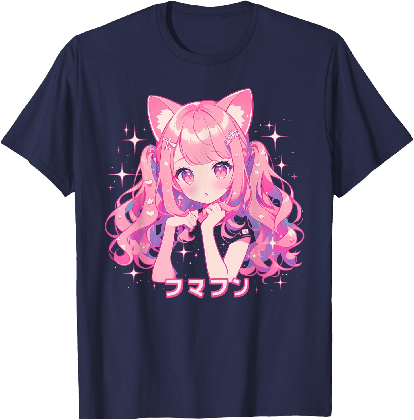Goth Grunge Demon Anime Girl Waifu Horror Alt Aesthetic T-Shirt - T-Shirt | Navy