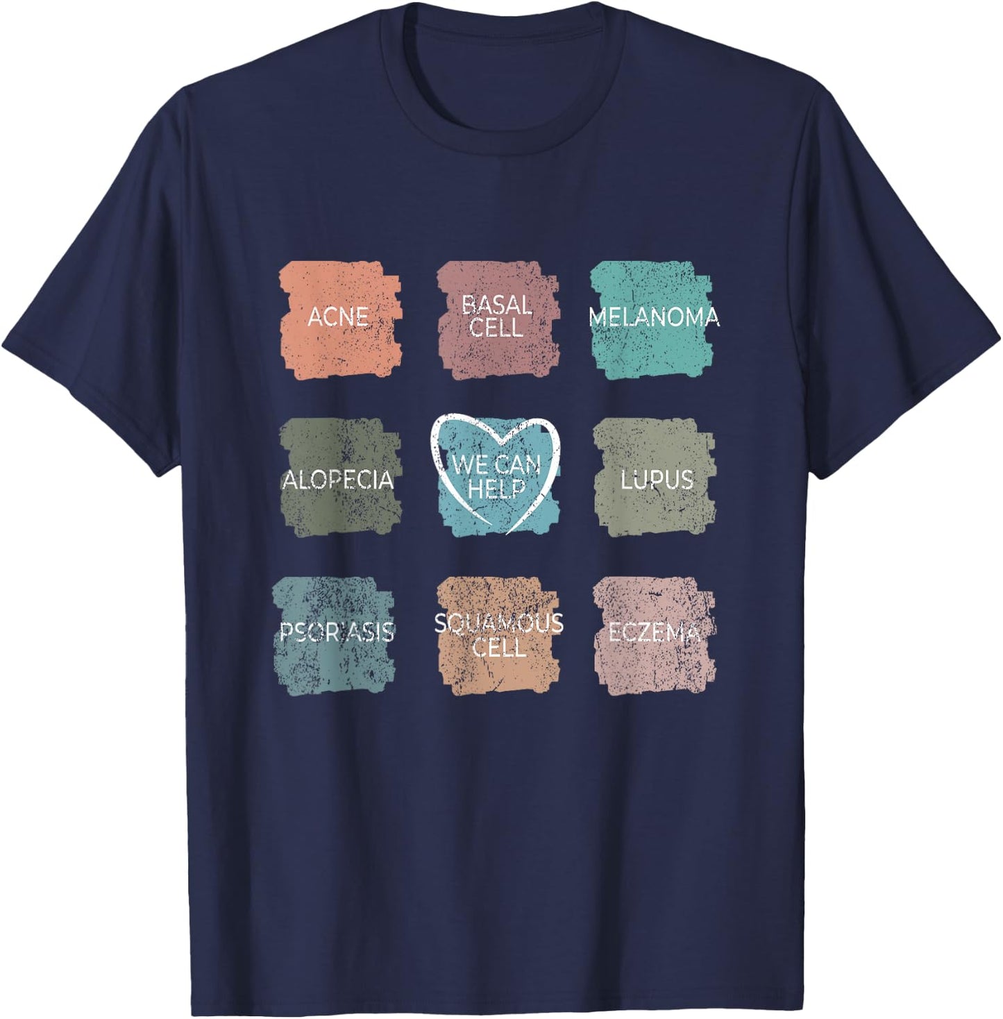 Vintage Dermatology Nurse - We Can Help Derm Dermatologist T-Shirt - T-Shirt | Navy