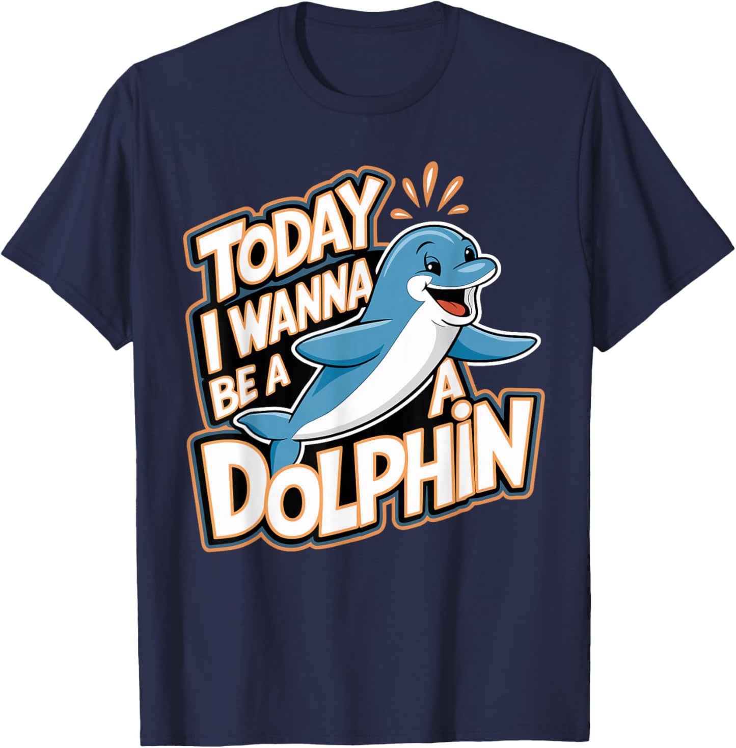 Dolphin Marine Animal Lovers Fun Sea Theme Party Ocean T-Shirt - T-Shirt | Navy
