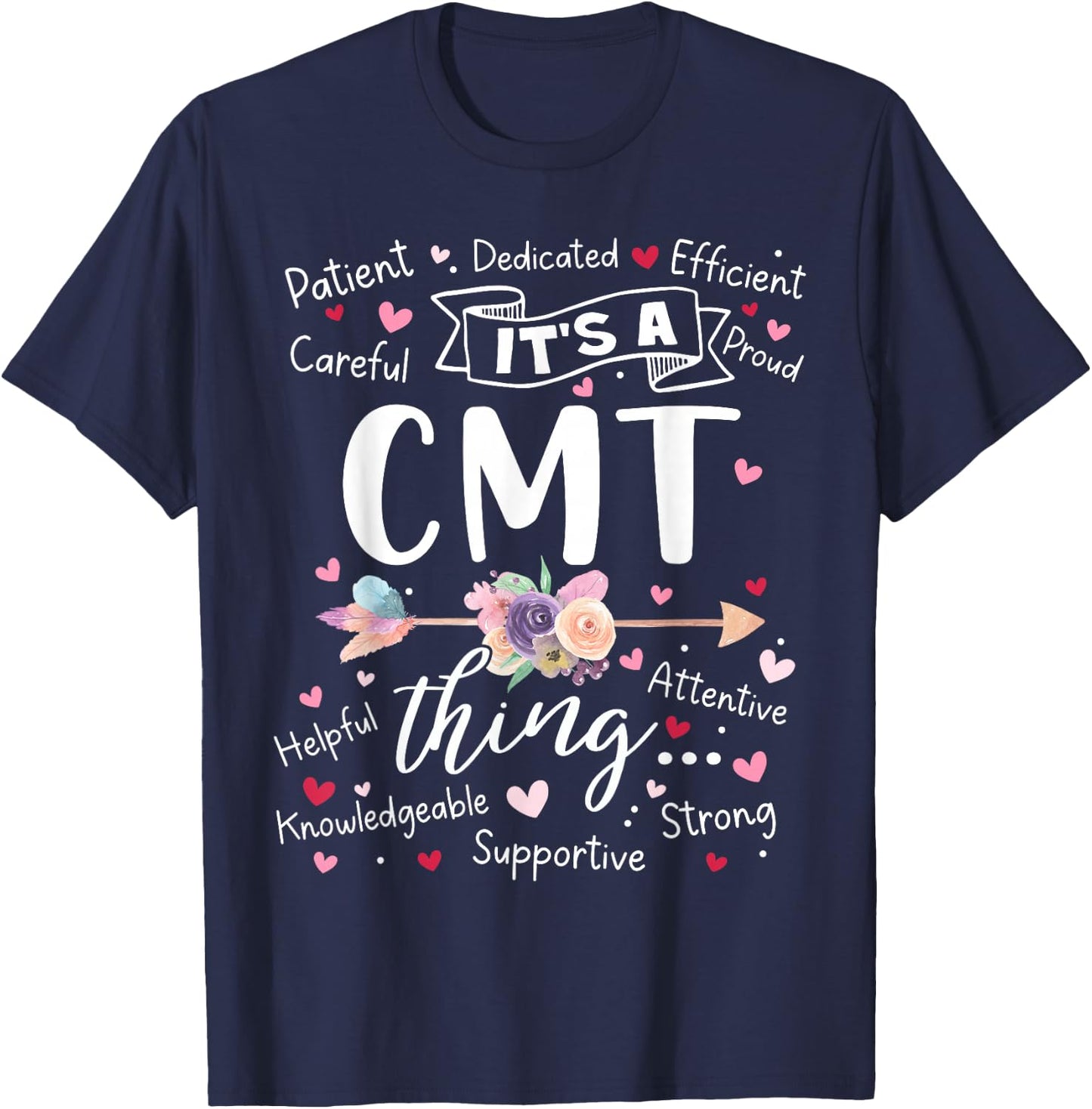 CMT Certified Medication Technician Squad Team Mother's Day T-Shirt - T-Shirt | Navy