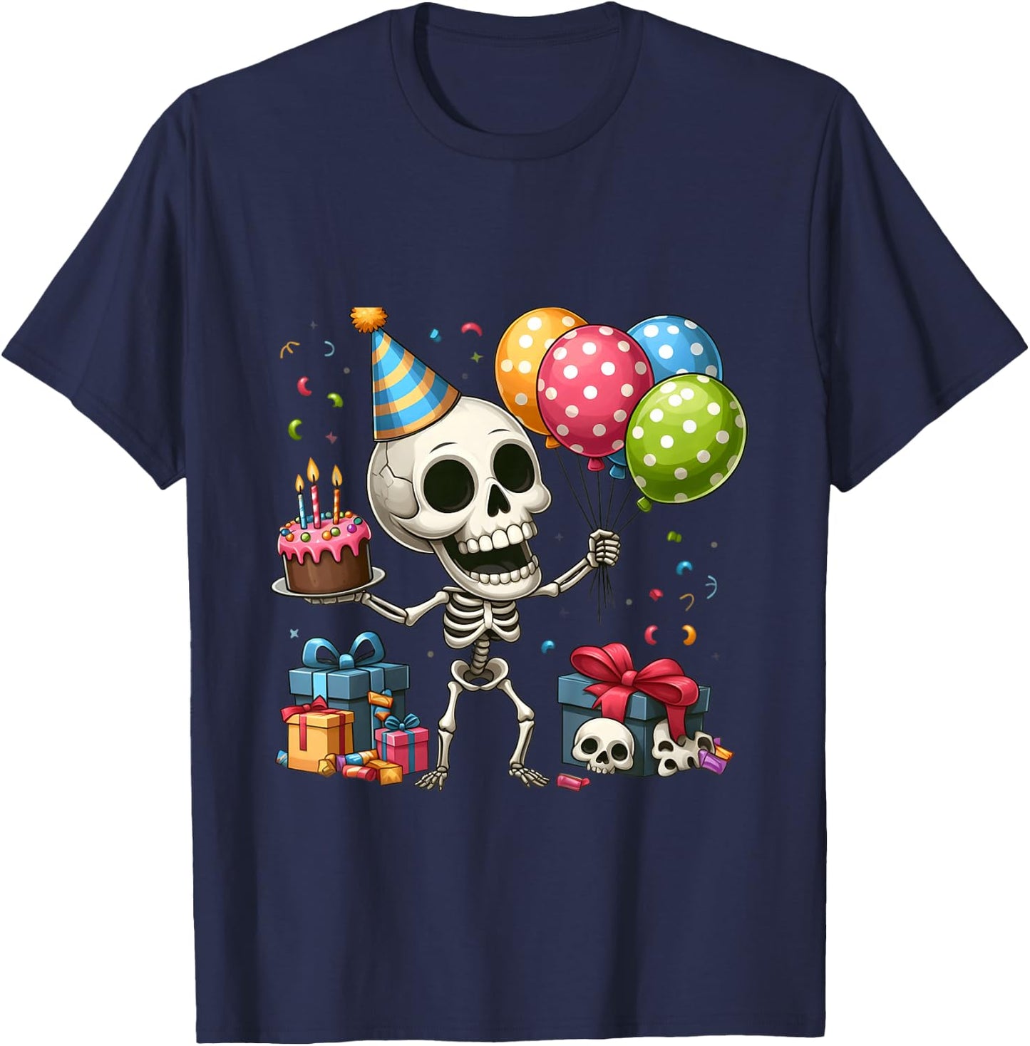 Kids Its My Birthday Party Halloween Skeleton Birthday Toddler T-Shirt - T-Shirt | Navy