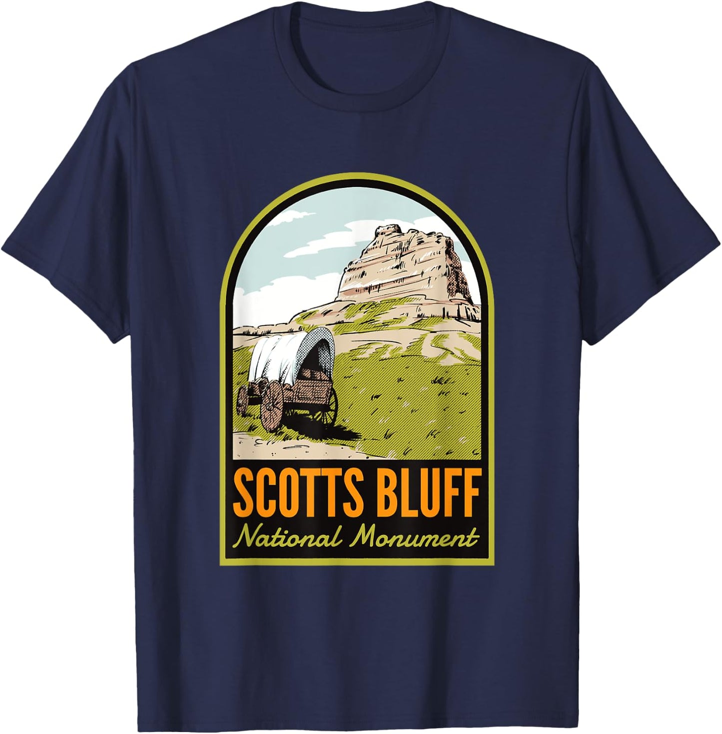Scotts Bluff National Monument Nebraska T-Shirt - T-Shirt | Navy