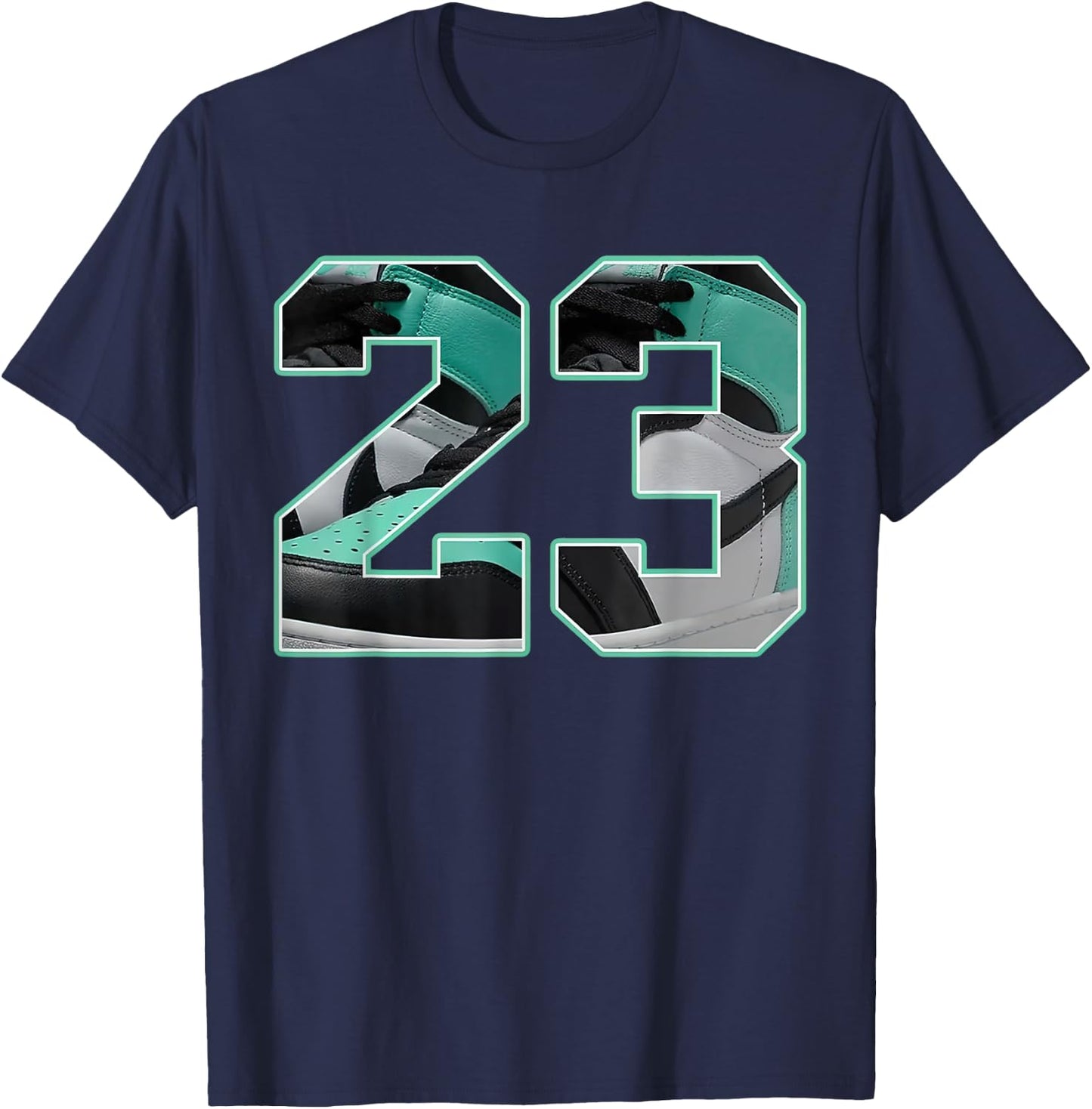 Number 23 Black Green Glow 3s Loser Lover Matching T-Shirt - T-Shirt | Navy