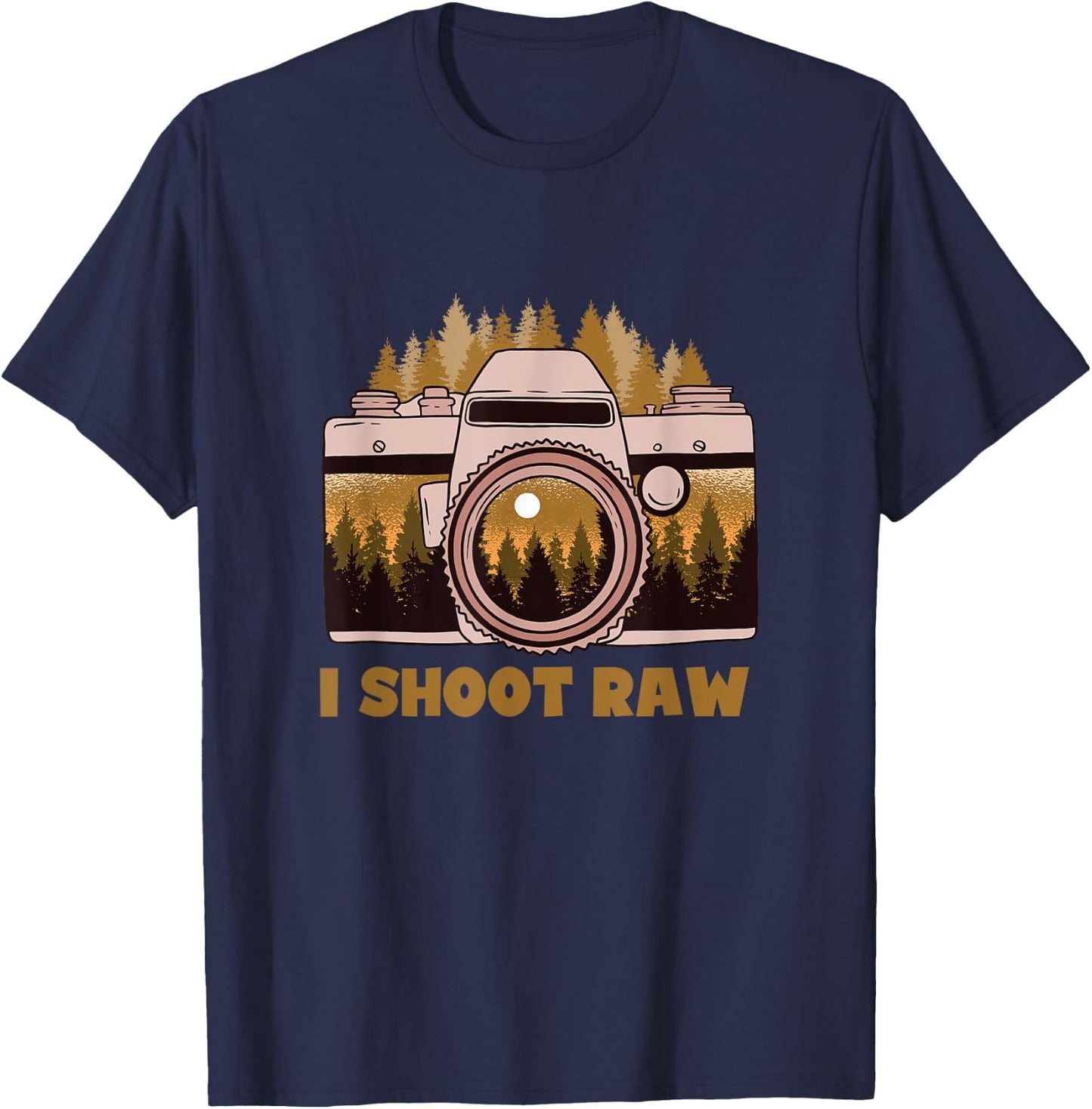 I Shoot Raw Nature Photography T-Shirt - T-Shirt | Navy