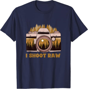 I Shoot Raw Nature Photography T-Shirt - T-Shirt | Navy