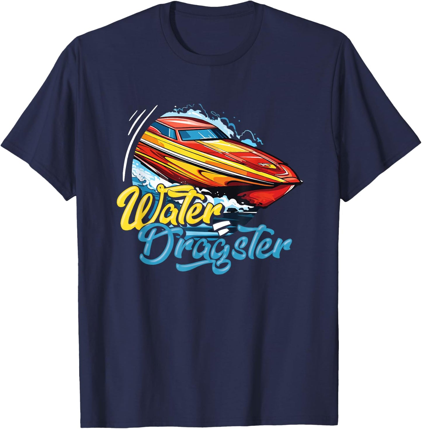 Speedboat Racing Motor Boating Funny Drag Boat Racing T-Shirt - T-Shirt | Navy