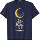 Skeleton Couple Matching Moon Swing Guitar Lover Halloween T-Shirt - T-Shirt | Navy
