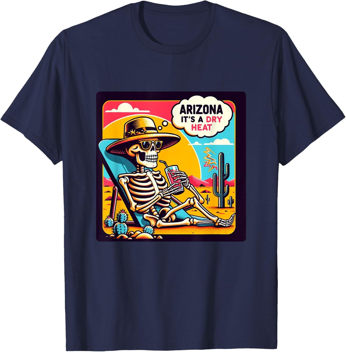 Arizona Skeleton Bone Dry Heat T-Shirt - T-Shirt | Navy