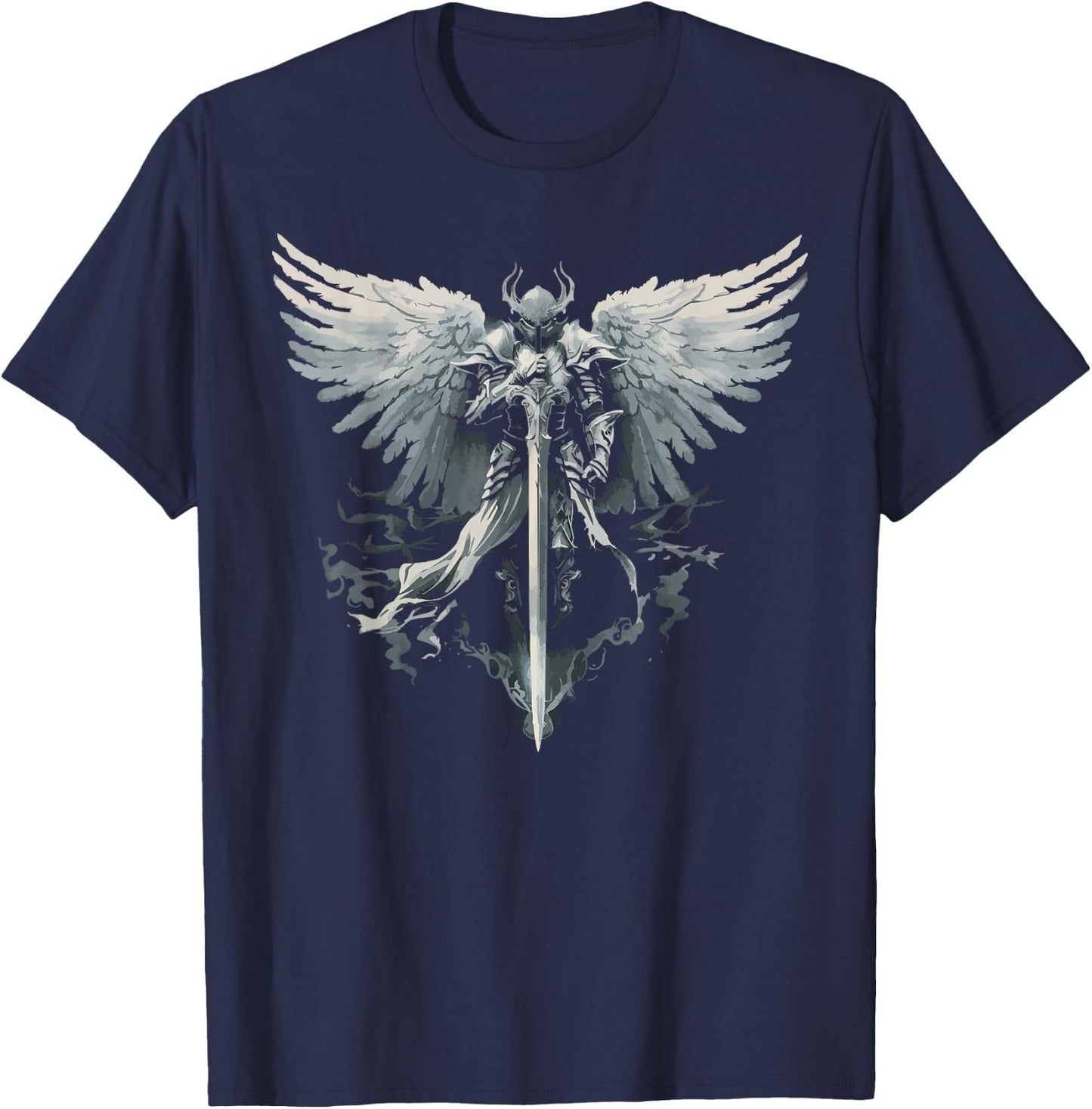Archangel Gabriel Catholic Christianity Guardian Angel T-Shirt - T-Shirt | Navy