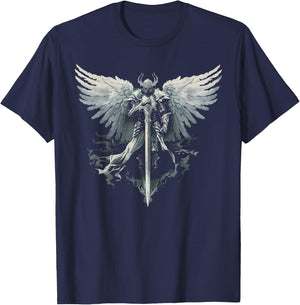 Archangel Gabriel Catholic Christianity Guardian Angel T-Shirt - T-Shirt | Navy