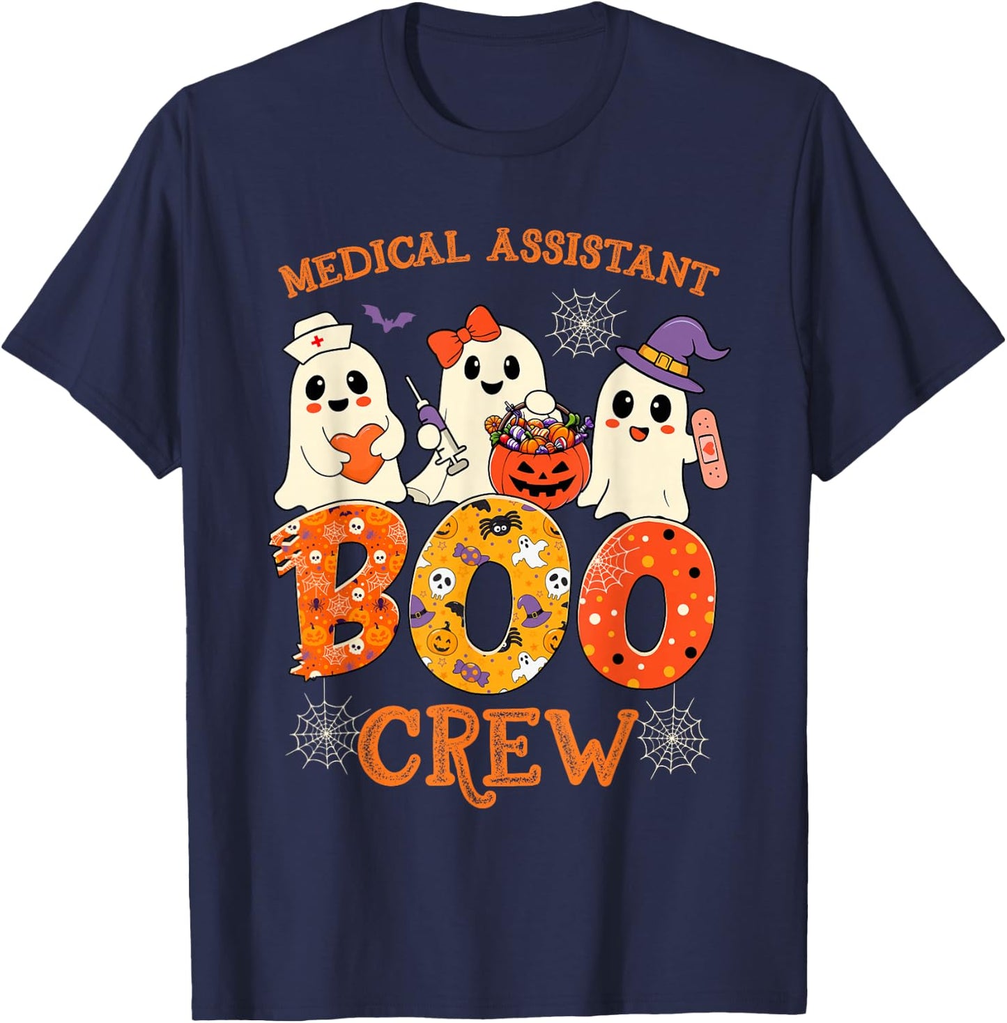 Medical Assistant Boo Crew Funny Halloween Spooky Costume T-Shirt - T-Shirt | Navy