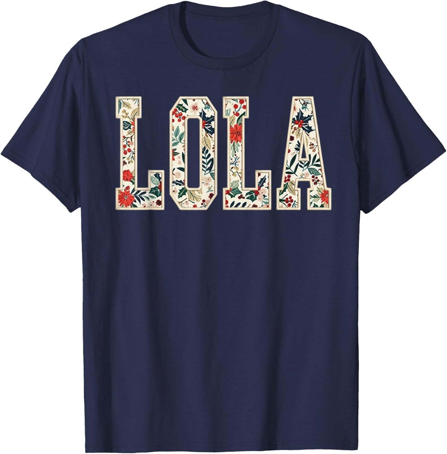 Lola Floral Flower Pinay Filipino Philippines Grandma Lola T-Shirt - T-Shirt | Navy