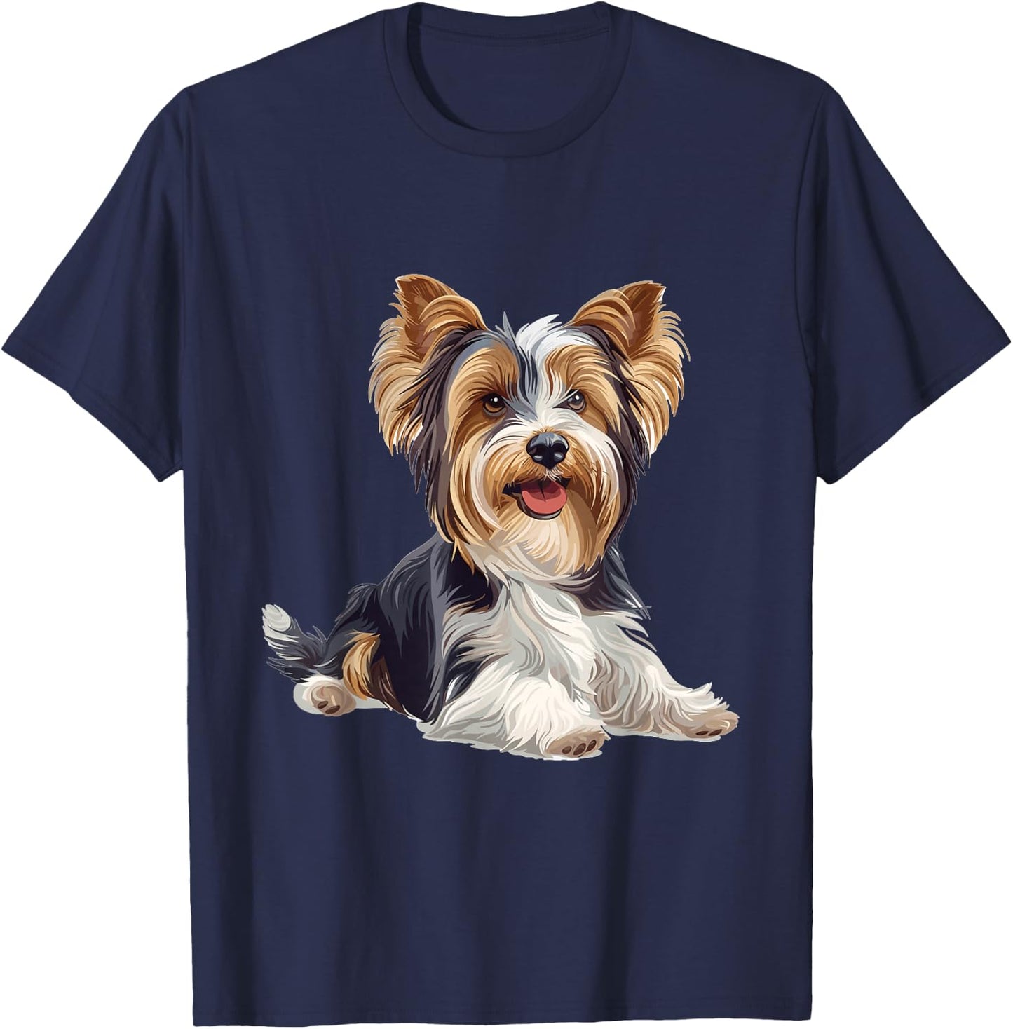 Biewer Terrier Dog Breed Graphic Men Women Kids T-Shirt - T-Shirt | Navy
