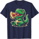 T-Rex Dinosaur Eating Pizza Funny Dino Lover T-Shirt - T-Shirt | Navy