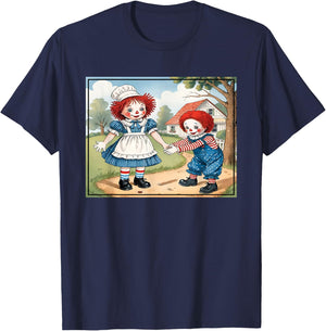 Raggedy Ann & Andy on The Farm T-Shirt - T-Shirt | Navy