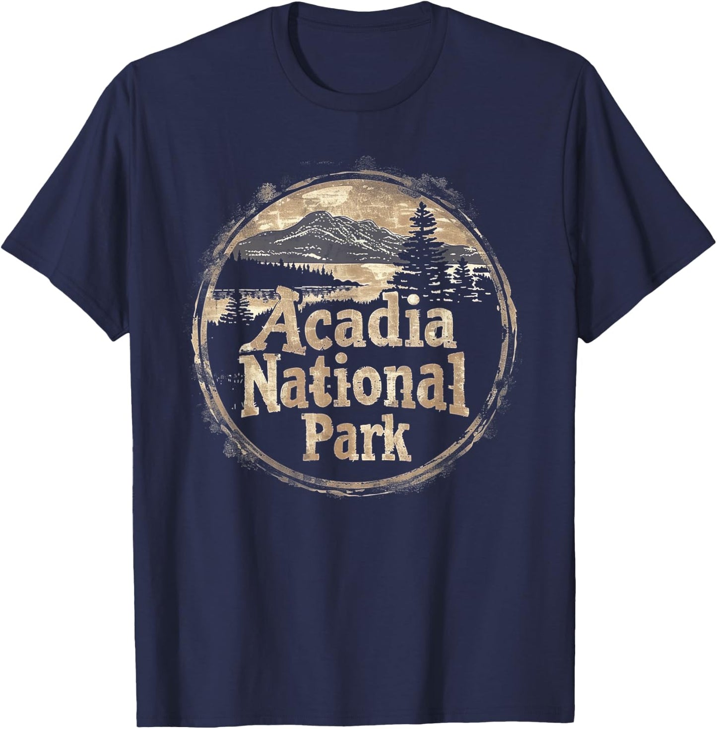 Acadia - US National Park Vintage Men Women Kids Retro T-Shirt - T-Shirt | Navy