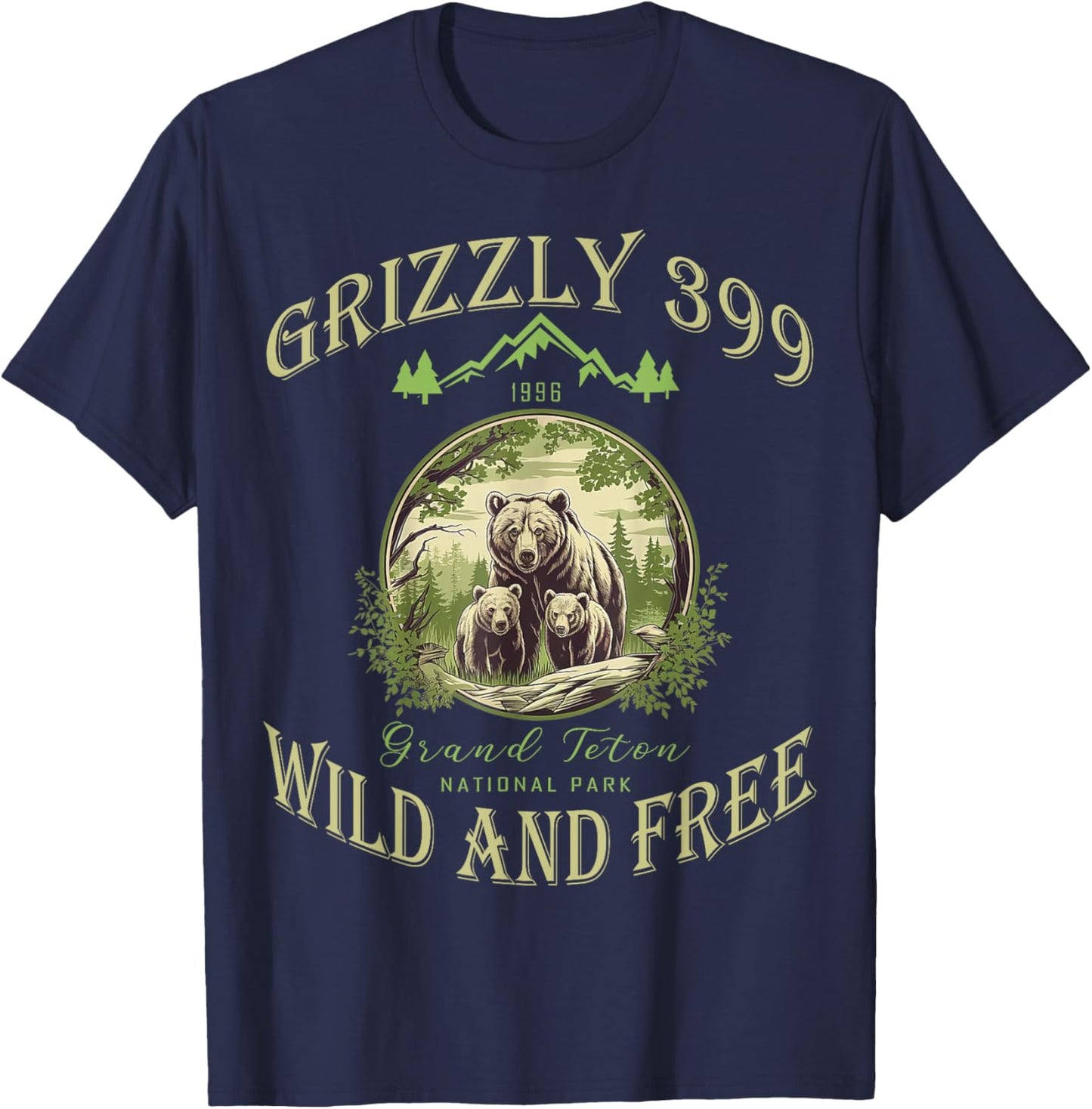 Queen Of The Teton Grizzly 399 Bear Wildlife Forest Preserve T-Shirt - T-Shirt | Navy