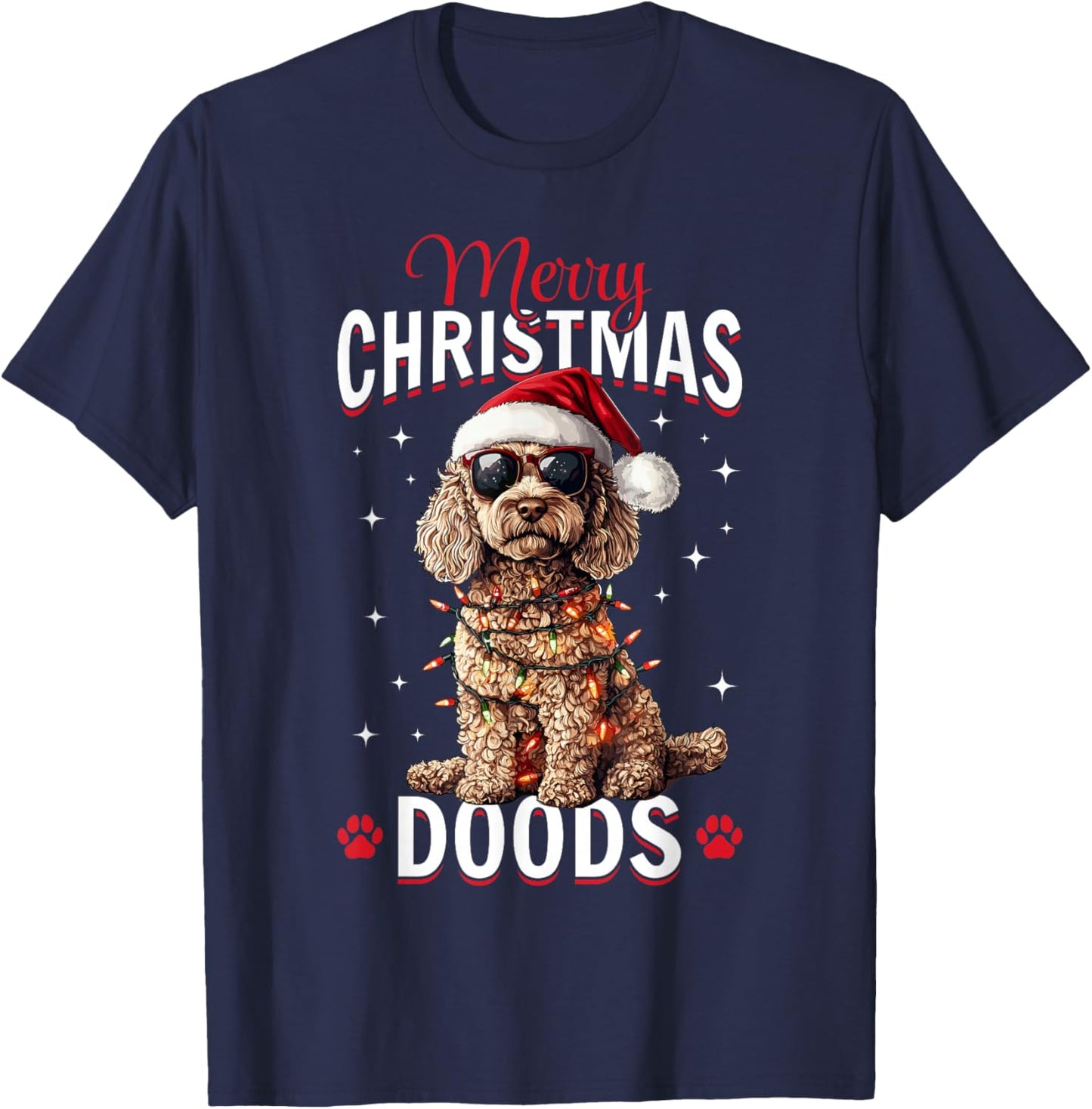 Goldendoodle Christmas Dog Breed Merry Christmas Doods T-Shirt - T-Shirt | Navy